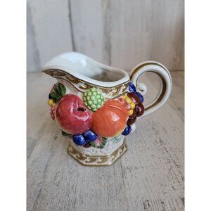 Fitz Floyd pitcher small fruit vintage ceramic xmas home‎ decor
